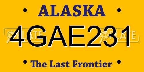 4GAE231 Alaska License Plate