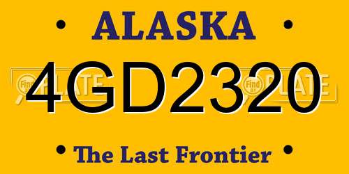 4GD2320 Alaska License Plate