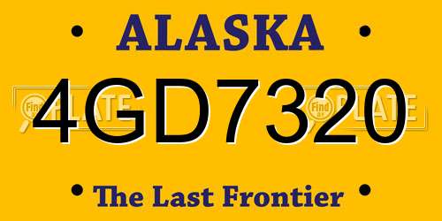 4GD7320 Alaska License Plate