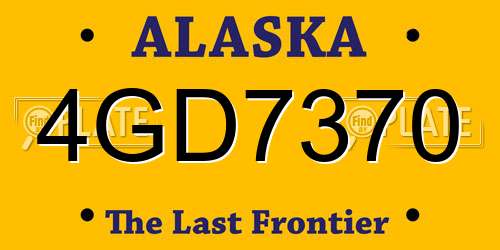 4GD7370 Alaska License Plate