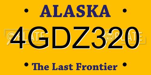 4GDZ320 Alaska License Plate