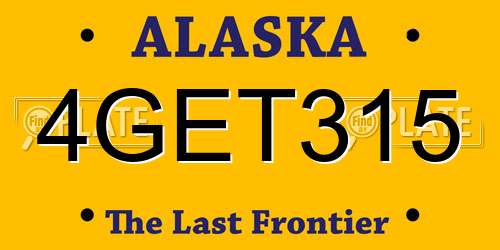4GET315 Alaska License Plate