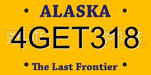 4GET318 Alaska License Plate