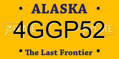 4GGP52 Alaska License Plate