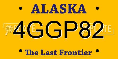 4GGP82 Alaska License Plate