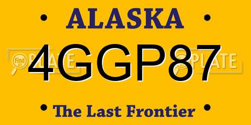4GGP87 Alaska License Plate