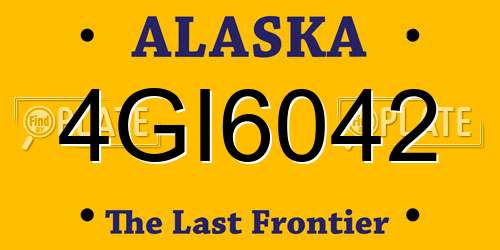 4GI6042 Alaska License Plate