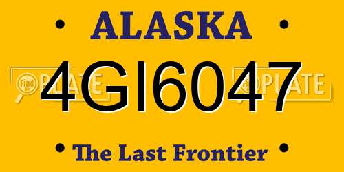 4GI6047 Alaska License Plate