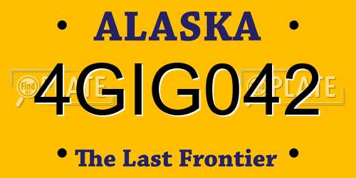4GIG042 Alaska License Plate