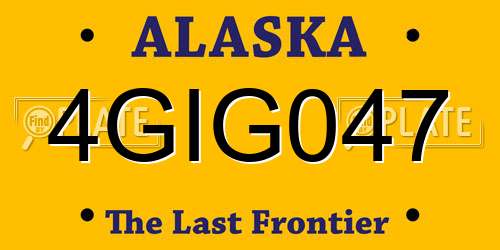 4GIG047 Alaska License Plate
