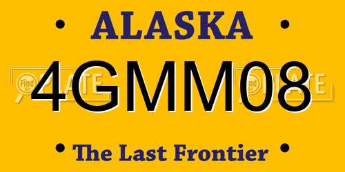 4GMM08 Alaska License Plate