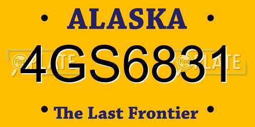 4GS6831 Alaska License Plate