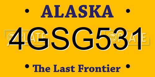 4GSG531 Alaska License Plate