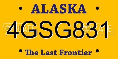 4GSG831 Alaska License Plate