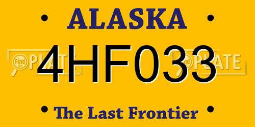 4HF033 Alaska License Plate