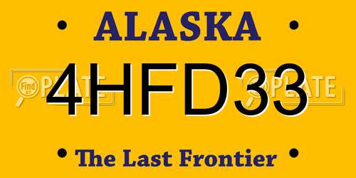 4HFD33 Alaska License Plate