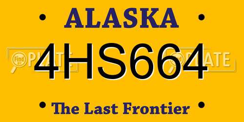 4HS664 Alaska License Plate
