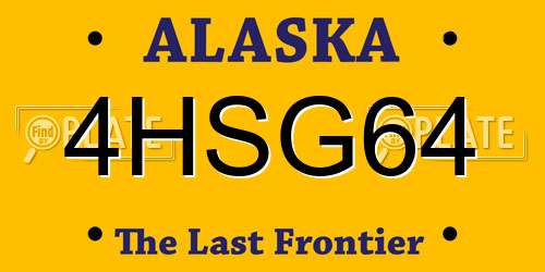4HSG64 Alaska License Plate