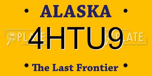 4HTU9 Alaska License Plate