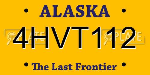 4HVT112 Alaska License Plate