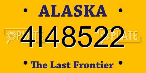 4I48522 Alaska License Plate