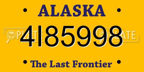 4I85998 Alaska License Plate