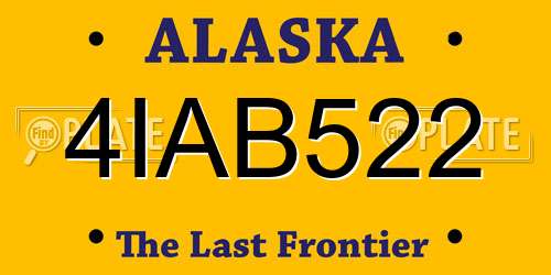 4IAB522 Alaska License Plate