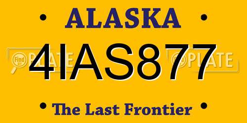 4IAS877 Alaska License Plate