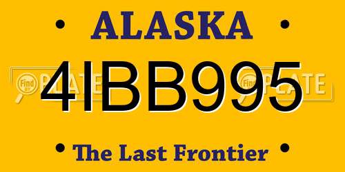 4IBB995 Alaska License Plate