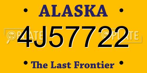 4J57722 Alaska License Plate