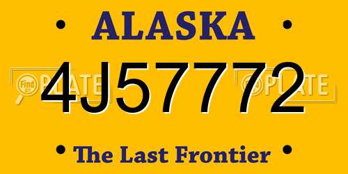 4J57772 Alaska License Plate
