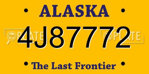 4J87772 Alaska License Plate