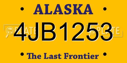 4JB1253 Alaska License Plate