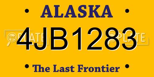4JB1283 Alaska License Plate