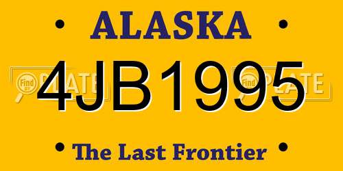 4JB1995 Alaska License Plate