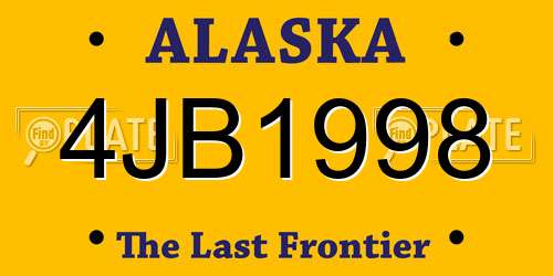 4JB1998 Alaska License Plate