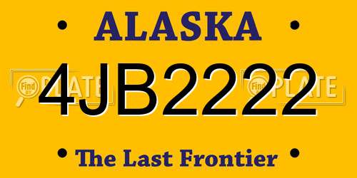 4JB2222 Alaska License Plate