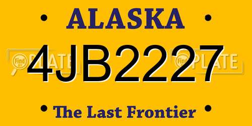 4JB2227 Alaska License Plate
