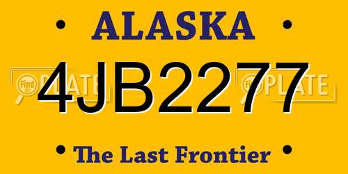 4JB2277 Alaska License Plate
