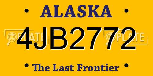 4JB2772 Alaska License Plate