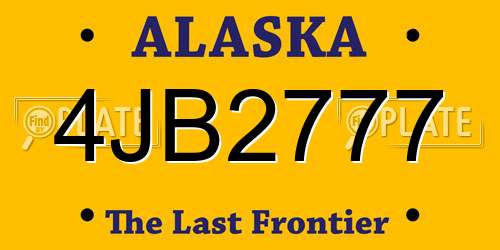 4JB2777 Alaska License Plate