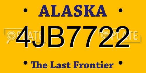 4JB7722 Alaska License Plate
