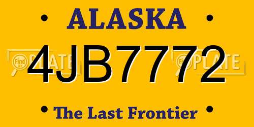 4JB7772 Alaska License Plate