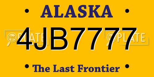4JB7777 Alaska License Plate