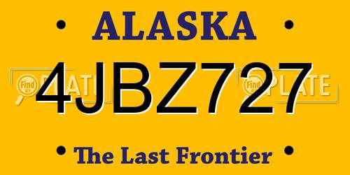 4JBZ727 Alaska License Plate