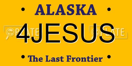 4JESUS Alaska License Plate
