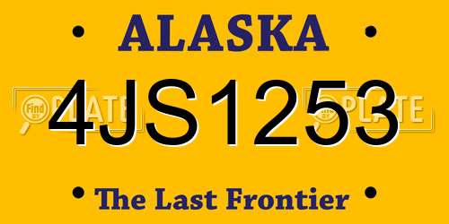 4JS1253 Alaska License Plate
