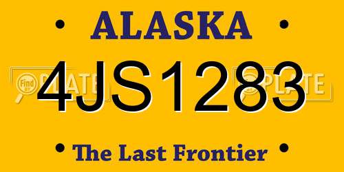 4JS1283 Alaska License Plate