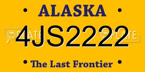 4JS2222 Alaska License Plate