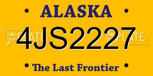 4JS2227 Alaska License Plate